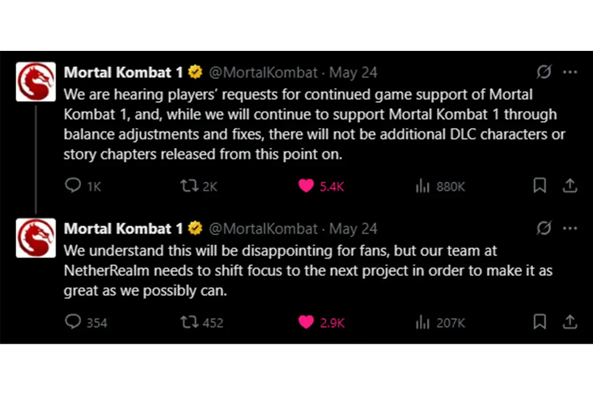 ادامه پشتیبانی از Mortal Kombat 1 