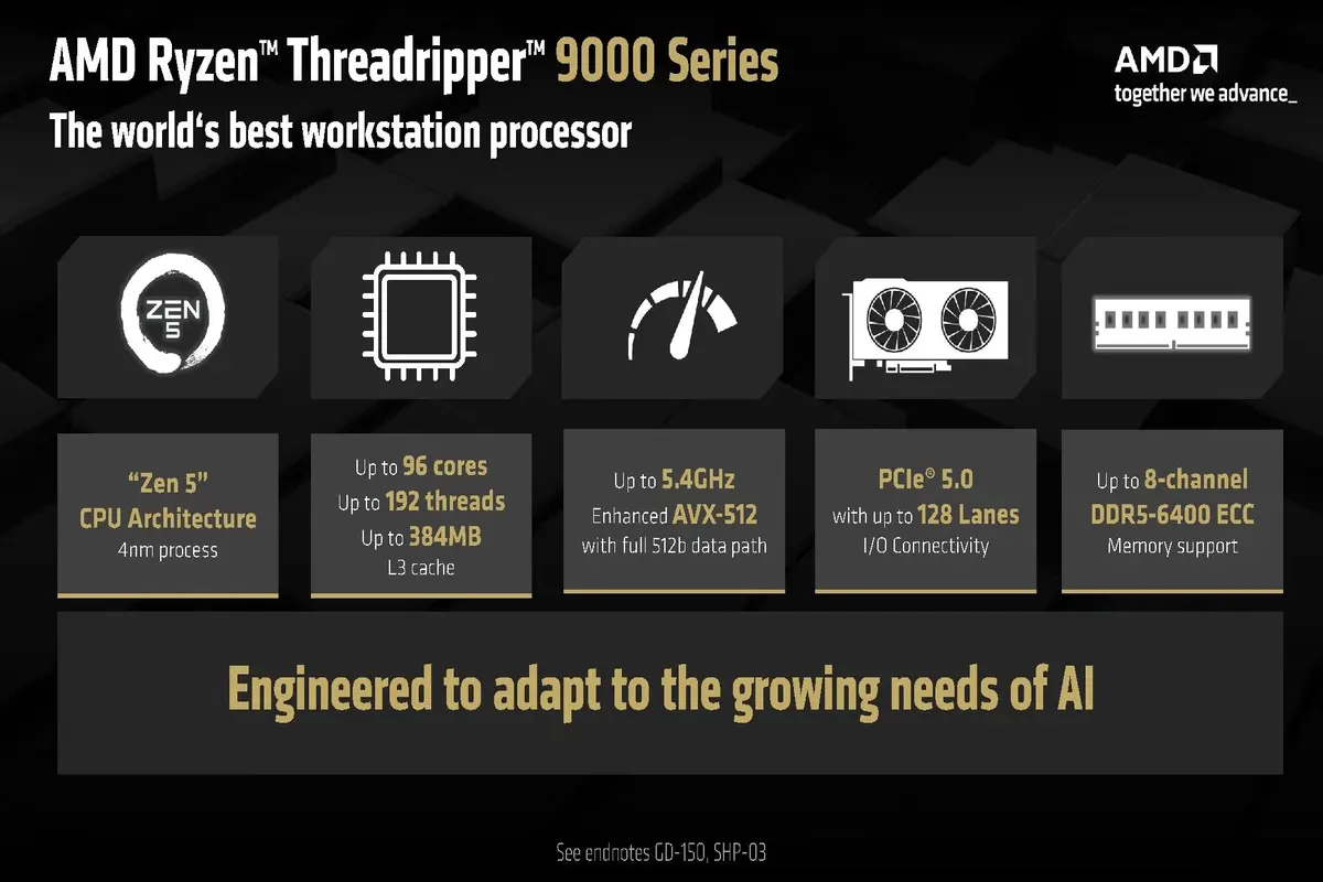 معرفی پردازنده Threadripper Pro 9000 در کامپیوتکس 2025