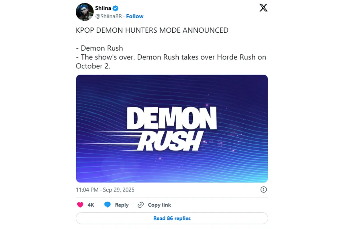 این همکاری یک حالت زمانی محدود جدید به نام Demon Rush به بازی اضافه خواهد شد؛ حالتی که در واقع نسخه‌ای باز طراحی‌شده از مود محبوب Horde Rush است، اما این بار با تم K-Pop Demon Hunters.
