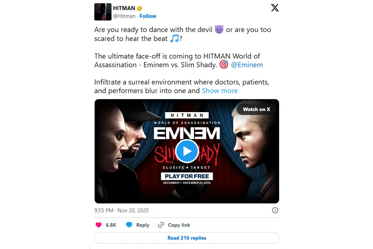 امینم بهعنوان یک همکار عملیاتی در کنار Agent 47