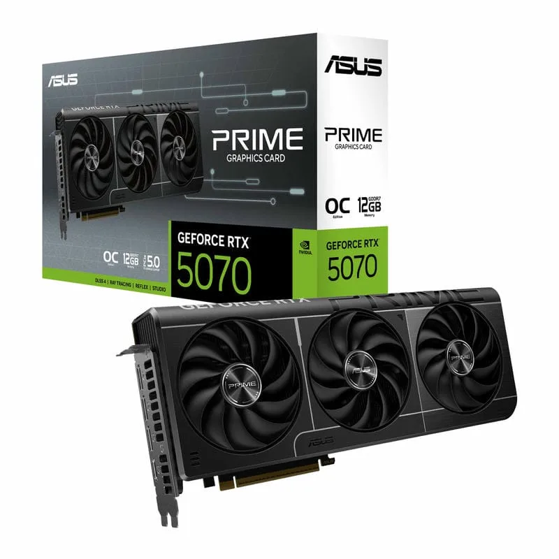 جعبه و کارت گرافیک ASUS PRIME GeForce RTX 5070 OC